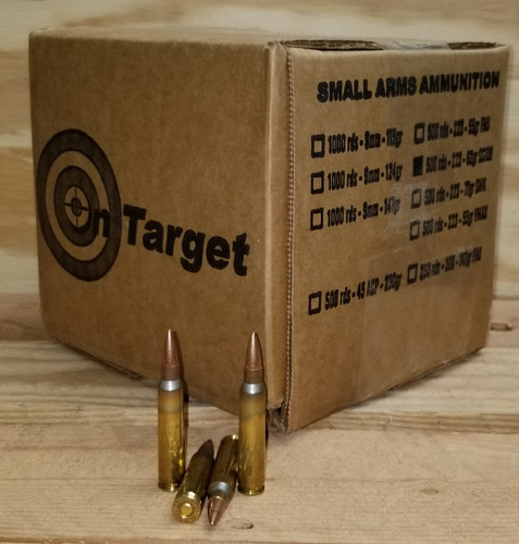 On Target 223 Rem Ammunition M193 Full Metal Jacket 55 Grain Bulk Pack 500 Rounds
