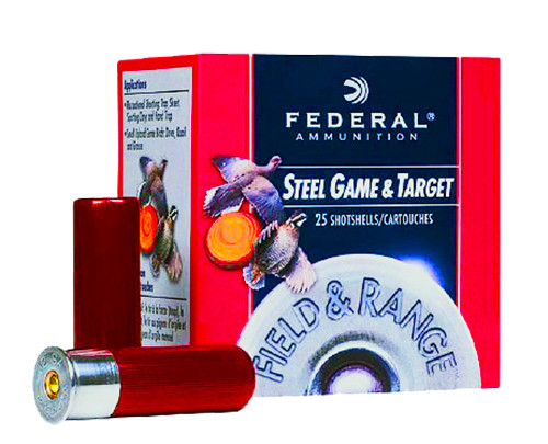 Federal 12 Gauge Ammunition Field & Range FRS126 2-3/4" 6  Steel Shot 1oz 1375fps Case of 250 Rounds