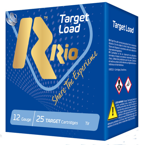 Rio 12 Gauge Ammunition Target Load Trap TLT288 2-3/4 1oz 8 Shot 1210fps 25 Rounds