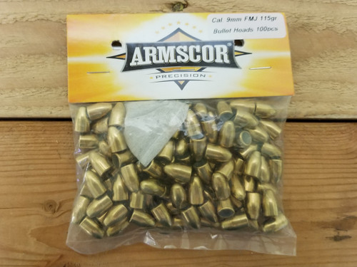 Armscor 9mm Reloading Bullets 52391 115 Grain Full Metal Jacket 100 Pieces