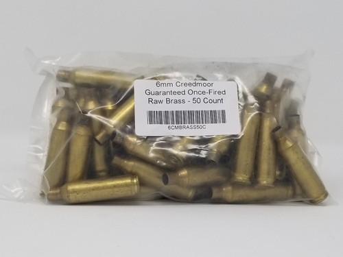 6mm Creedmoor Brass Castings Once Fired Raw Not Washed 50 Pieces