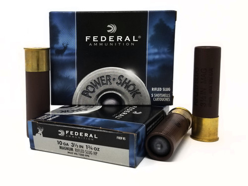 Federal 10 Gauge Ammunition Power-Shok F103FRS 3-1/2” Slug 1-3/4oz 1280fps 5 Rounds