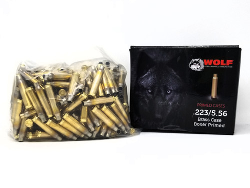 Wolf 223/556 Primed Reloading Brass Casting 250 Pieces