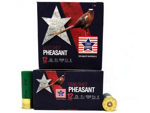 Stars and Stripes 12 Gauge Pheasant CP33504 2-3/4” #4 Shot 1-1/4oz 1300FPS 250 Rounds