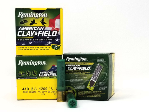 Remington 410 Bore Ammunition American Clay & Field HT4108 2-1/2" 8 Shot 1/2oz 1200fps Case of 250 Rounds