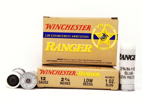 Winchester 12 Gauge Ammunition Ranger RA12RS15 Low Recoil 2-3/4” Rifled Slug 1oz 1200fps 5 Rounds