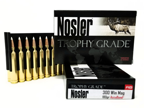 Nosler 300 Win Mag Ammunition Trophy Grade 60059 180 Grain AccuBond 20 Rounds