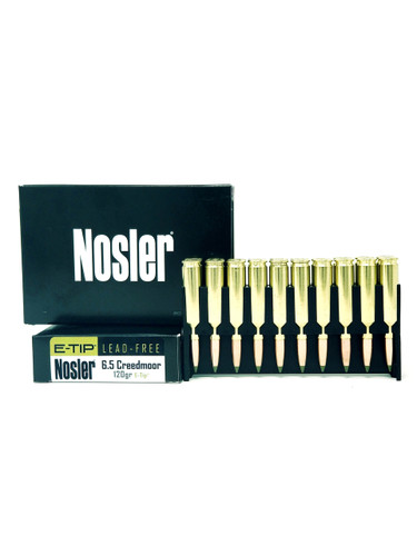 Nosler 6.5 Creedmoor Ammunition Hunting 40398 120 Grain E-Tip Ballistic Tip 20 Rounds