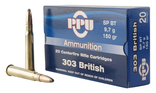 Prvi PPU 303 British Ammunition Standard Rifle PP303S1 150 Grain Soft Point 20 Rounds
