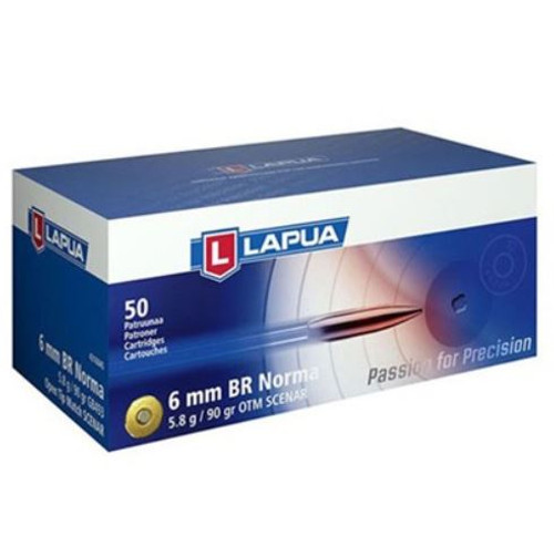 Lapua 6mm BR Norma Ammunition Scenar-L 4316044 90 Grain Open Tip Match 50 Rounds