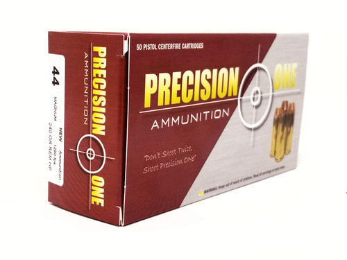Precision One 44 Magnum Ammunition 986 240 Grains Rem Hollow Point Case of 500 Rounds