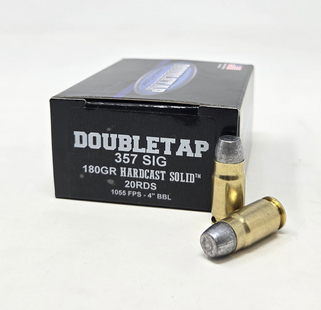 DoubleTap 357 Sig Ammunition 357S180HC 180 Grain Hardcast Solid Flat ...