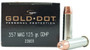 Speer Gold Dot 357 Magnum Ammunition 125 Grain Hollow Point 20 Rounds