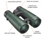 Bushnell 10x42mm Excursion Binoculars 210242BF Roof Prism Green