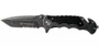 Smith & Wesson Border Guard Folding Pocket Knife SWBG10S 3.49" Serrated Tanto Blade Stonewash/Aluminum