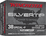 Winchester 38 Special +P Ammunition Silvertip W38PST 125 Grain Defense Jacketed Hollow Point 20 Rounds