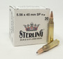 Sterling 5.56x45mm NATO Ammunition STRLG55655SP 55 Grain Soft Point 30 Rounds