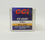 CCI 17 HMR Ammunition 0055 Small Game 20 Grain Full Metal Jacket 50 Rounds