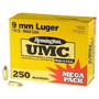 Remington 9mm Ammunition Mega Pack L9MM3A 115 Grain Full Metal Jacket 250 Rounds