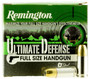 Remington 9mm HD9MMC Ultimate Defense Full Size Handgun 147 Grain Brass Jacketed Hollow Point 20 rounds