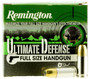 Remington 9mm Ammunition Ultimate Defense Full Size Hand Gun HD9MMBN 124 Grain Brass Jacketed Hollow Point 20 Rounds