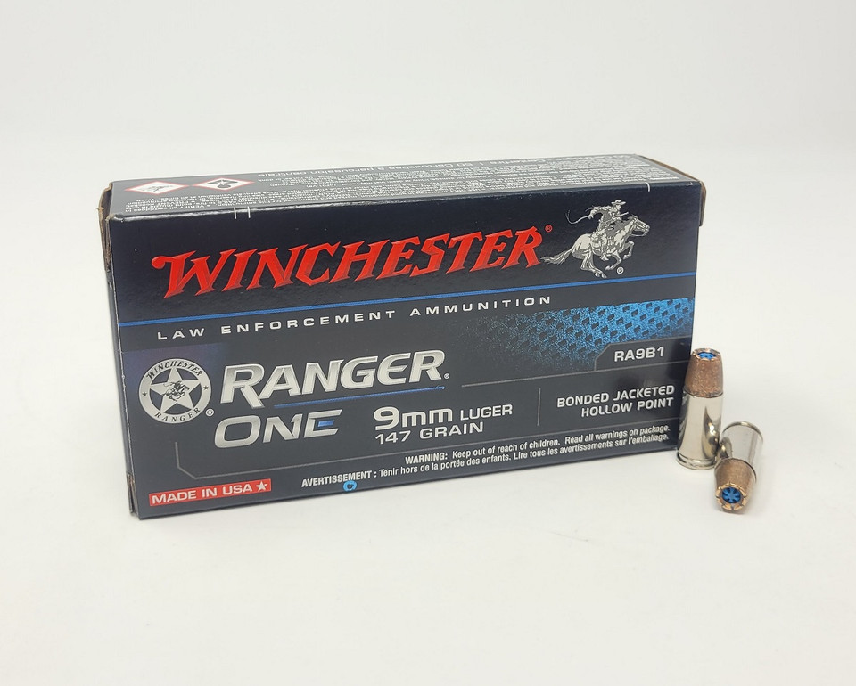 Winchester 9mm Ammunition Ranger Factory Seconds ZZRA9B 147 Grain ...