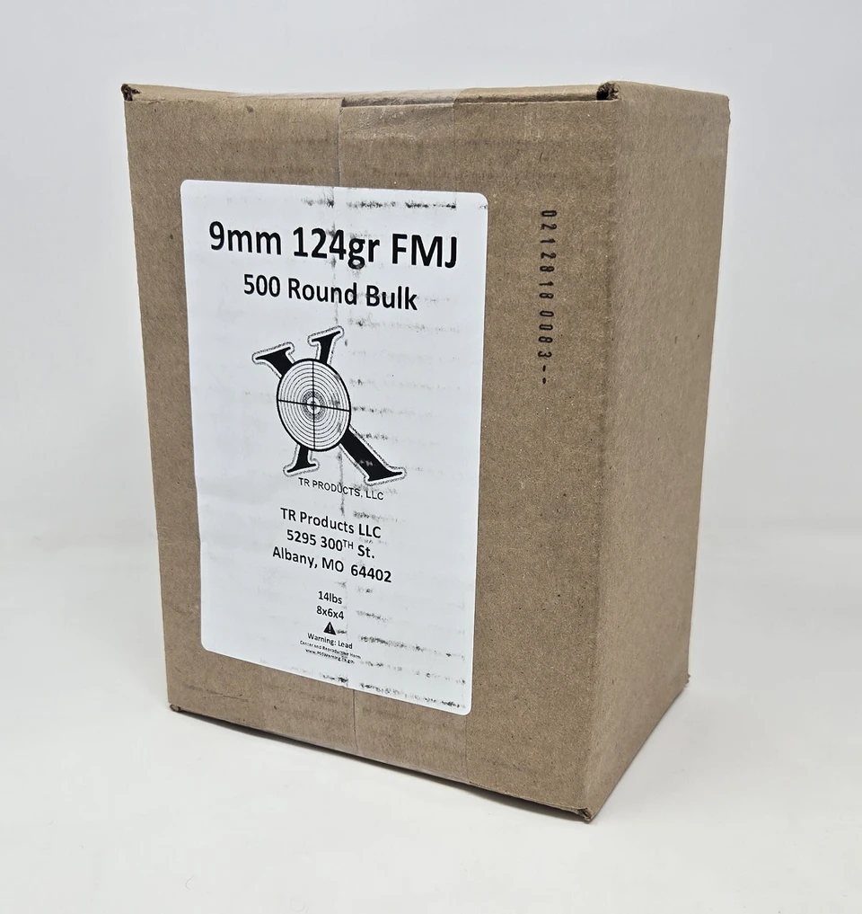 Ten Ring 9mm Ammunition TR39124500 124 Grain Full Metal Jacket 500 Rounds