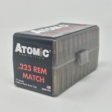 Atomic Ammunition 223 Rem Match 00427 77 Grain Hollow Point Boat Tail ...