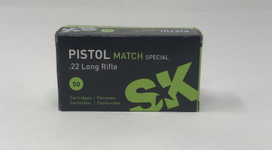 SK 22LR Ammunition 420144 Pistol Match Special 40 Grain Lead Round Nose 50 Rounds