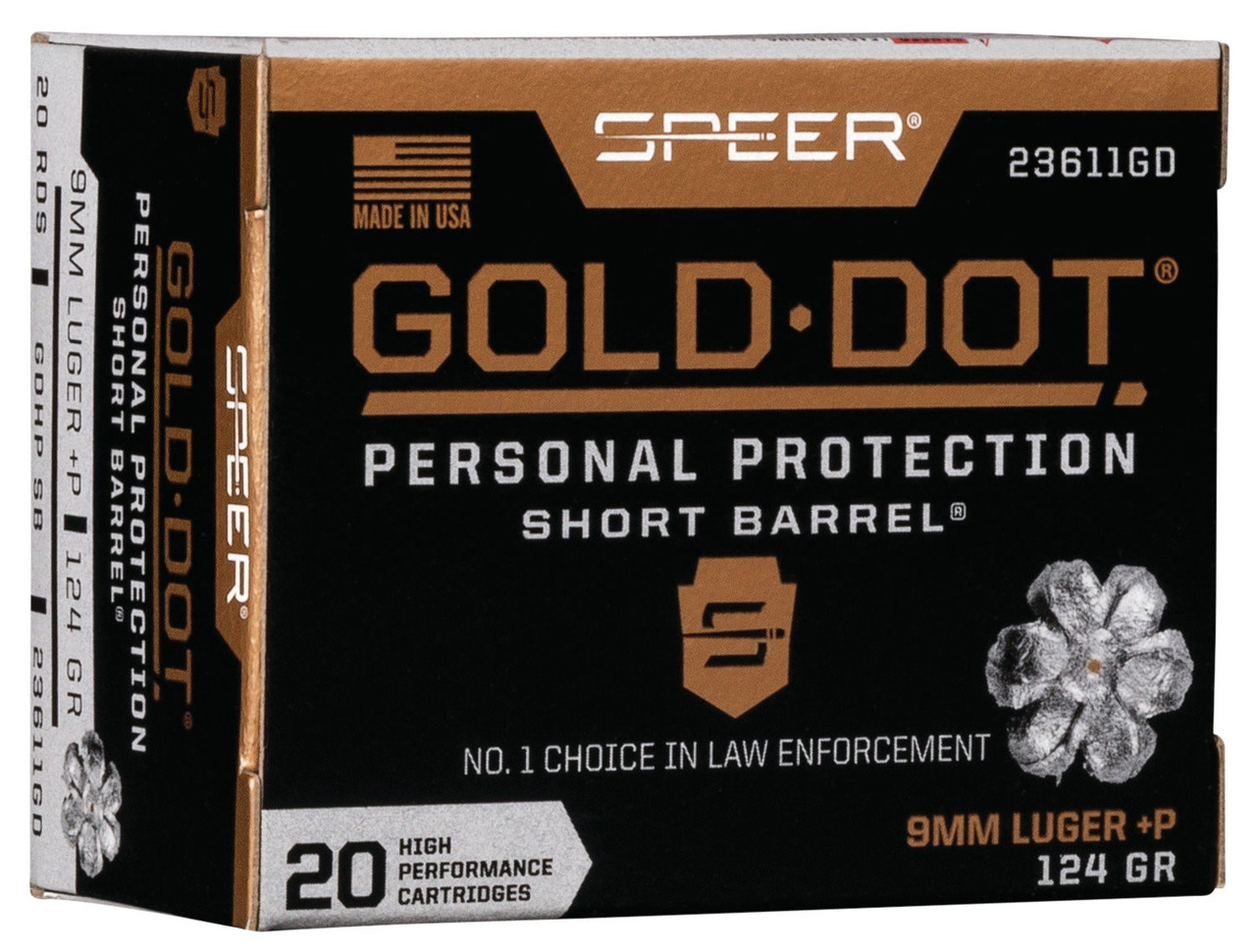 Speer Short Barrel Gold Dot HP +P Ammo