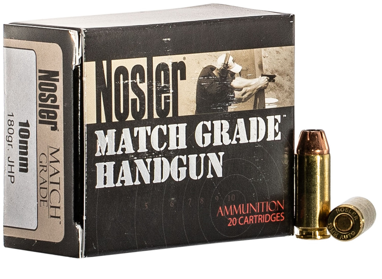 10mm Auto Ammo - Nosler Ammo Match Grade HP Nosler Match Grade HP Ammo