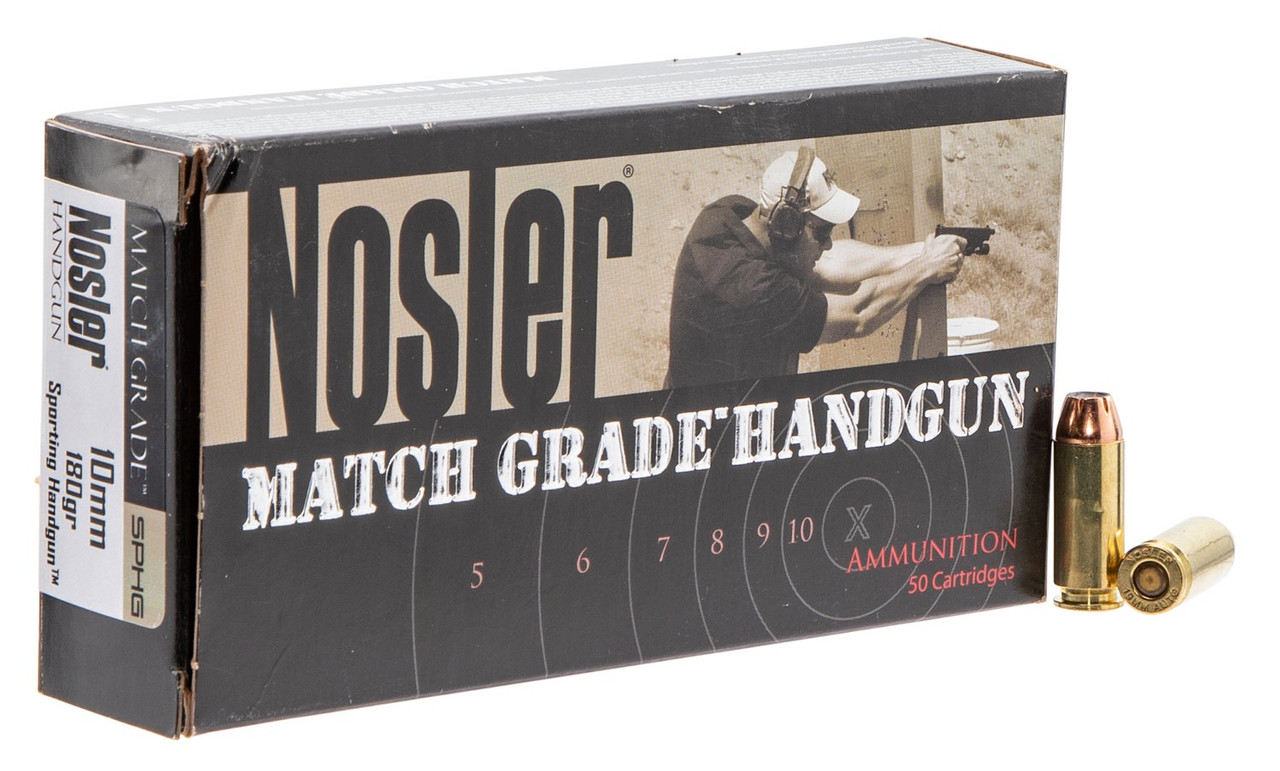 10mm Auto Ammo - Nosler Ammo Match Grade HP Nosler Match Grade HP Ammo