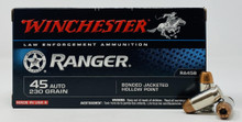 Winchester 45 Auto Ammunition RA45B Ranger 230 Grain Bonded Jacketed Hollow Point 50 Rounds