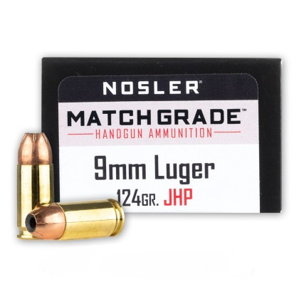 9mm Ammo - Nosler Luger Ammo JHP Nosler Luger JHP Ammo