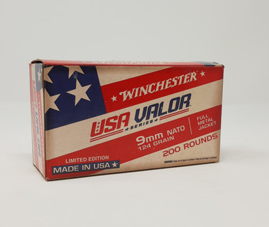Winchester 9mm Nato Ammunition USA9NATOW 124 Grain Full Metal Jacket 200 Rounds