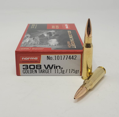 Norma Golden Target Match 308 Win Ammunition NORMA10177442 175 Grain Hollow Point 20 Rounds