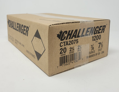 Challenger 20 Gauge Ammunition CTA2075CASE 2-3/4" 7/8oz #7.5 Shot ...