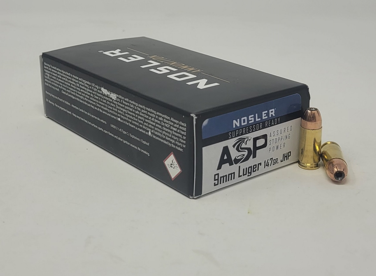 Nosler Luger ASP HP JHP Ammo