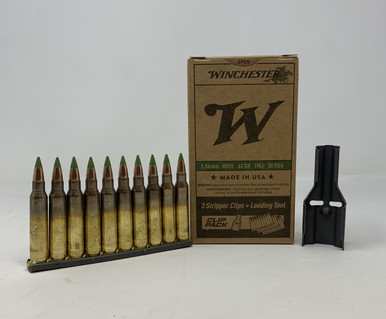 Winchester 5.56 NATO Ammunition WM855CP Full Metal Jacket 62 Grain With Stripper Clips 30 Rounds