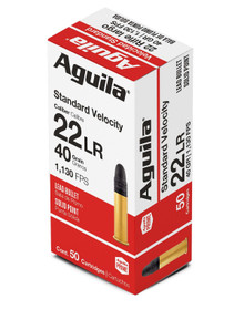 Aguila 22LR Ammunition Standard Velocity 1B222332 40 Grain Lead Round Nose CASE 2000 Rounds