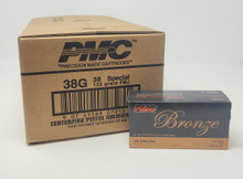 PMC 38 Special Bronze Ammunition PMC38G 132 Grain Full Metal Jacket CASE 1000 Rounds