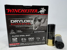 Winchester 12 Gauge Drylok Super Steel Ammunition XSM122 #2 Plated Steel Shot 2-3/4" 1-1/4oz 1300fps 25 Rounds