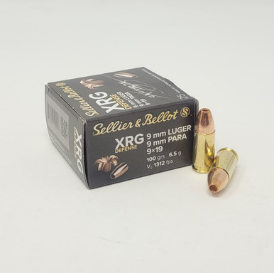 Sellier & Bellot 9mm Ammunition XRG Defense SB9XA 100 Grain Lead Free ...