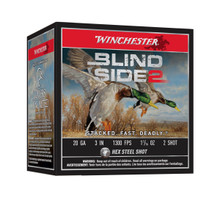 Winchester 20 Gauge Ammunition Blind Side 2 XBS2032 3" #2 Steel Shot 1-1/16oz 1300fps 25 Rounds