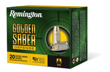 Remington 380 Auto Ammunition Golden Saber Defense GSD380BN 102 Grain Brass Jacketed Hollow Point 20 Rounds