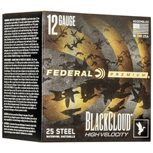 Federal 12 Gauge Ammunition Black Cloud PWBX1423 3" #3 Steel Shot 1-1/4oz 1450fps 25 Rounds