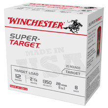 Winchester 12 Gauge Ammunition Super-Target TRGT13508CASE #8 Shot 2-3/4" 1oz 1350fps CASE 250 Rounds