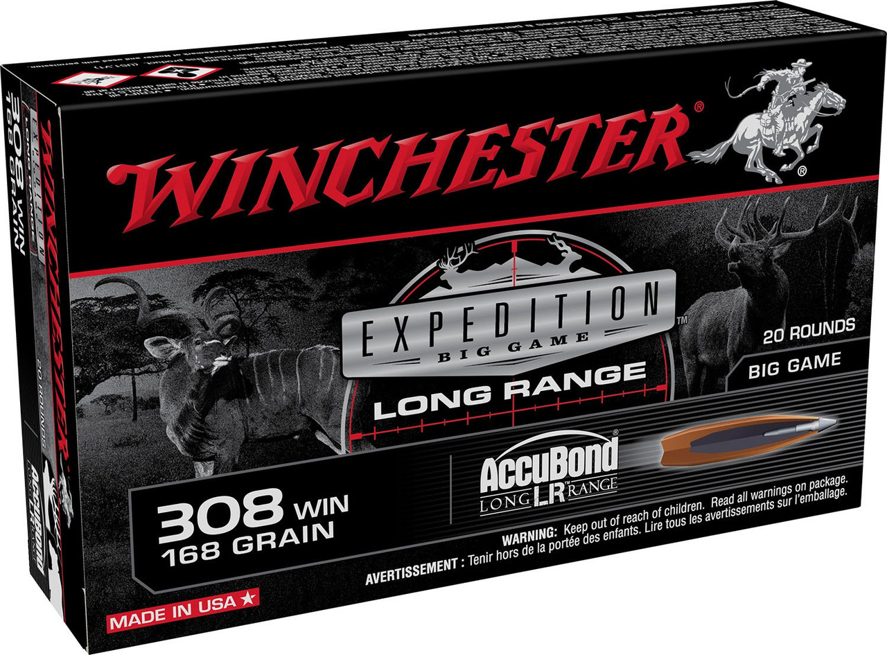 308/7.62x51mm Ammo - Winchester Ammo Expedition Big Game Long Range AccuBond Ballistic Tip Winchester Expedition Big Game Long Range AccuBond Ballistic Tip Ammo