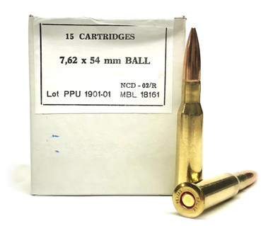 Prvi PPU 7.62x54R Ammunition PPU76254R182 182 Grain Military Brass