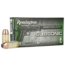 Remington 45 Auto Ammunition Subsonic S45AP4 230 Grain Flat Nose Enclosed Base 50 Rounds